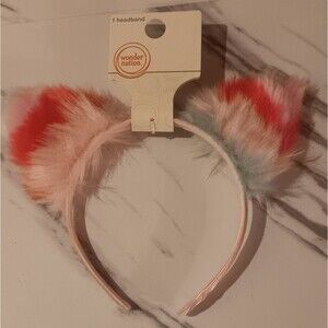 Fluffy Multicolor Cat Ear Kids Headband